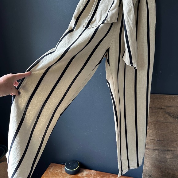 MOUSSY All in One Linen Striped Jumpsuit NEW Size Small - Picture 6 of 15